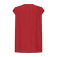 thumbnail image 6 of MIXUE Womens Summer Tops Summer Solid Color Round Neck Hollow Out Sleeveless Fashion Casual Loose Pullover T Shirts Sportwear,Red,XXL, 6 of 7