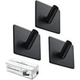 thumbnail image 1 of Gancho adhesivo Adhesivo fuerte Acero inoxidable Sin rastro Negro 1 gancho x 3 piezas, 1 of 6