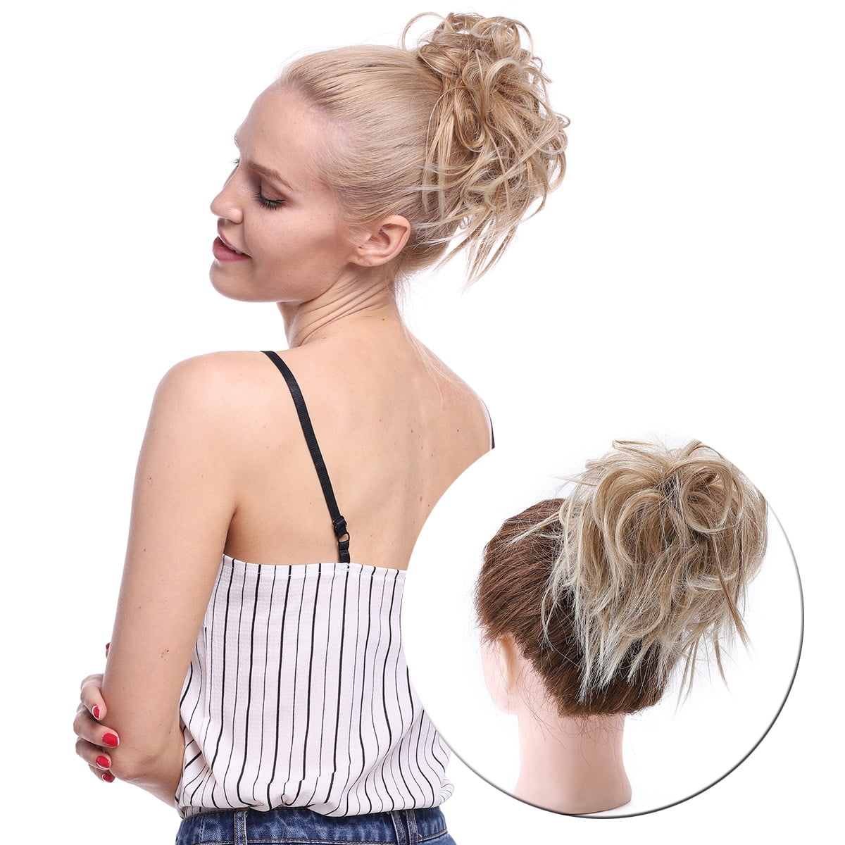 Download S-noilite New Messy Hair Bun Updo Elastic Hair Wrap ...