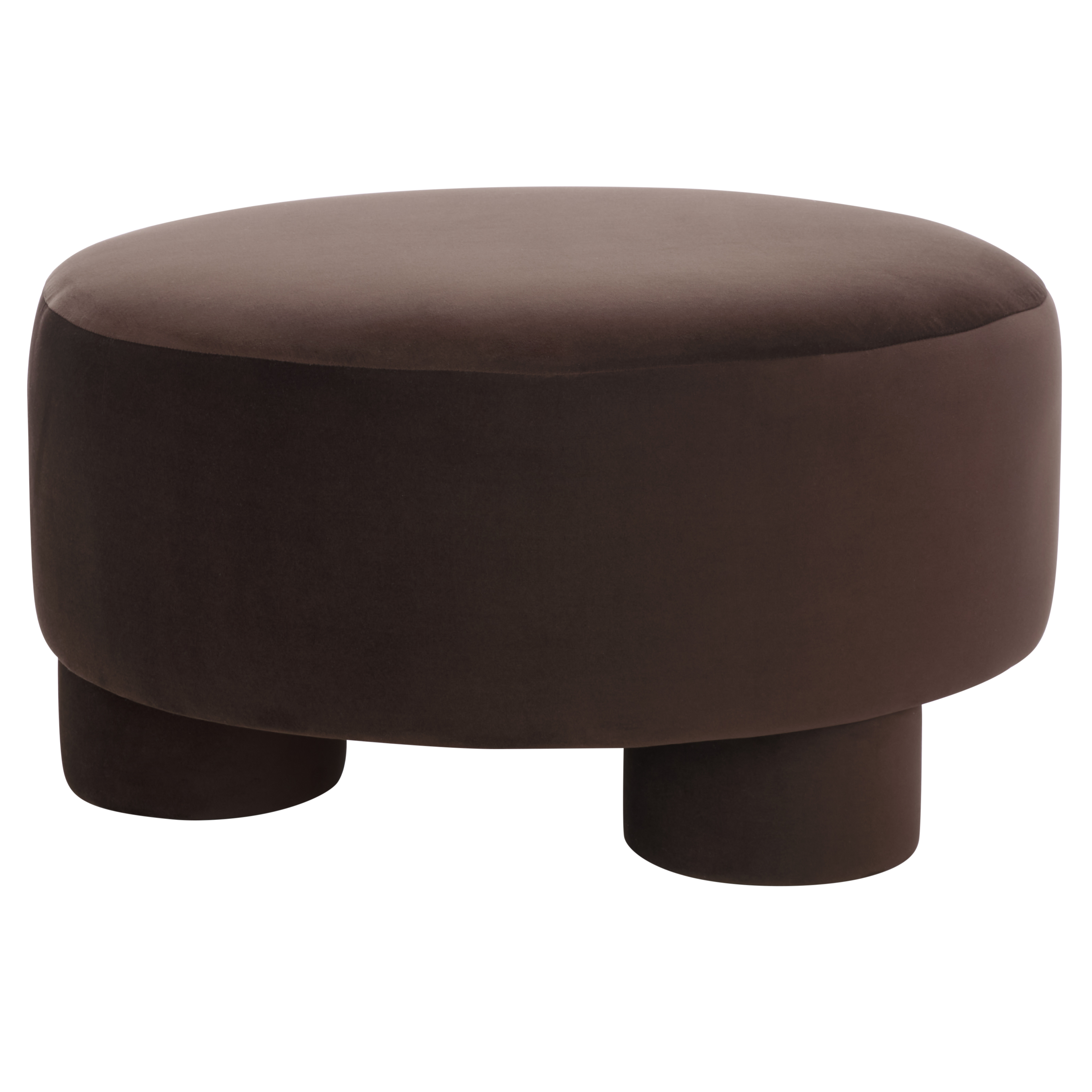 Safavieh Naref Cocktail Mid-Century Round Ottoman, Chocolate