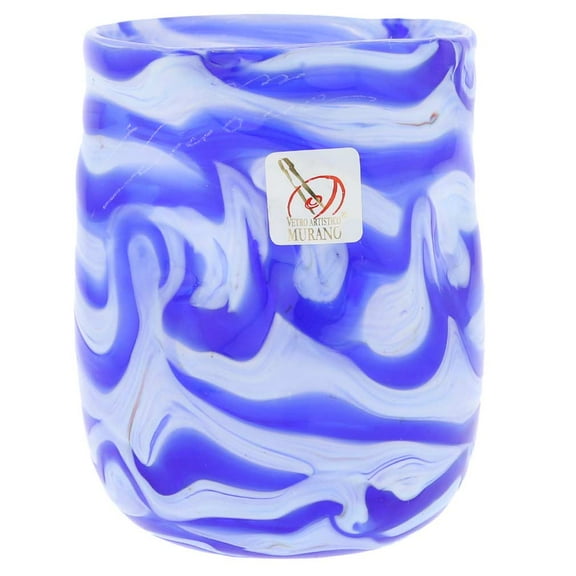 GlassOfVenice Murano Glass Aurora Tumbler - Blue