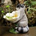 Raccoon Bird Feeder Funny DHF10 Lawn Statues Resin Cute Raccoon for