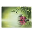 thumbnail image 1 of Spa Cutting Board, Stones and Bamboo Leaves on the Water Pool Freshness Relaxing Theme, Decorative Tempered Glass Cutting and Serving Board, Large Size, Apple Green Magenta, by Ambesonne, 1 of 1