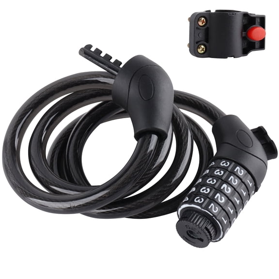 Ogetok Bicycle Lock 4 Digit Combination Cable Lock Heavy Duty Anti Theft Security Lock for Bikes Electric Scooters Motorcycles