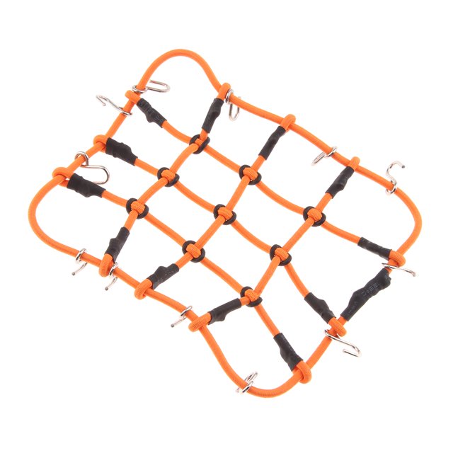 Red de elástica 1:8 1:10 para rastreadores de techo naranja Sunnimix Escala RC Luggage Net