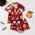 thumbnail image 2 of TGPMGRZ Womens Halloween Sleepwear Cute Short Sleeve Shirts Relaxed Fit Shorts Halloween Night Outfit, 2 of 9