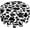 Black&white Cow Print29, variant on 70''s Retro Sunflower Tablecloth Funky Floral Round Tablecloth 60 Inch Waterproof Tablecloth for Party Picnic Tabletop Dining Room Indoor and Outdoor Dining Decorative Patio
