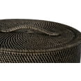 thumbnail image 3 of Kouboo Loma Round Rattan Hamper And Laundry Basket With Removable Liner, Handmade Wicker Laundry Basket With Lid, Black Antique, 3 of 7
