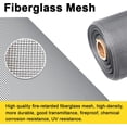 thumbnail image 2 of Density Mesh Window Screen, Precision Stitching & High-Density Mesh Technology for Gray Mesh White Frame, Up To Max 100 X 125Cm, No Punching & Breathable and Ventilation for Various Window Types, 2 of 5