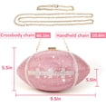 thumbnail image 3 of Football Bling Purse Rhinestone Clutch Purses for Women Crystal Ball Purse Rugby Ball Shaped Bag with Shoulder Chain, 3 of 7