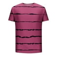 thumbnail image 5 of Leesechin Mens Fitted T Shirts Men Casual Round Neck Stripe Printing Pullover Fitness Sports Shorts Sleeves T Shirt Blouse, 5 of 5