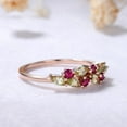 thumbnail image 2 of Marquise Peridot Ruby Engagement Ring Gold Art Deco Gemstone Wedding Birthstone Cluster Gift for Women, 2 of 5