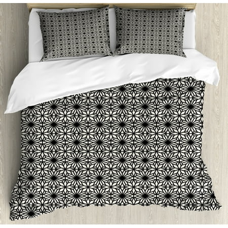 Ethnic King Size Duvet Cover Set Arabic Geometrical Design With