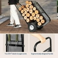 thumbnail image 4 of SPECSTAR Firewood Log Cart Carrier with Rubber Wheels and 600D Oxford Cloth, 250 lbs Capacity Heavy Duty Steel Dolly Hauler, Rolling Wood Rack Storage Mover for Easy Transport Indoor Outdoor Use, 4 of 9