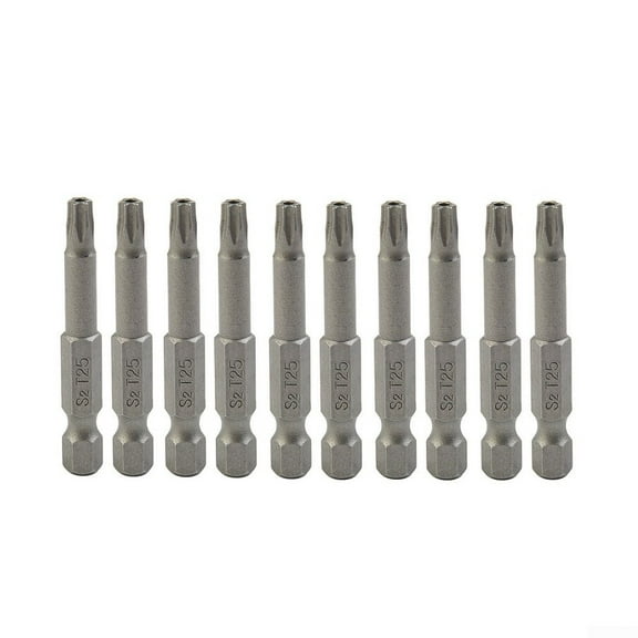 10pcs 50mm T25 Magnetic Torx Screwdriver Bits 1/4 inch Hex Shank Repair Tools