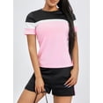 thumbnail image 3 of Conjunto de ropa de mujer Lucakuins, camisetas de manga corta de Color contrastante y pantalones cortos para correr, ropa deportiva de Yoga, chándales de verano Lucakuins  moda, 3 of 9
