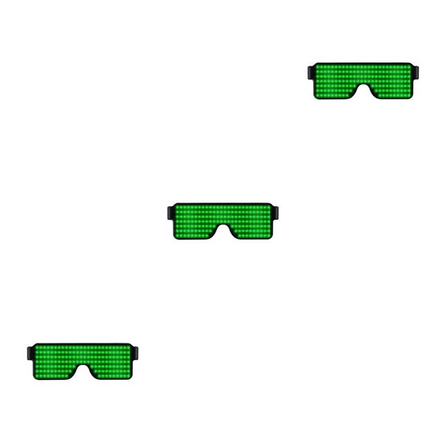 bedienty LED Light Up Sunglasses EL Glasses Glow Costume Rave Cosplay Party green 3Set