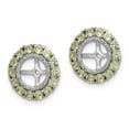 thumbnail image 2 of 925 Sterling Silver Diamond and Peridot Earrings Jacket Measures 13x13mm Wide - Earring Jacket for Women, 2 of 2