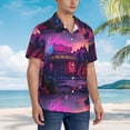 thumbnail image 3 of Fuzoiu Western Style Dinosaur Print Hawaiian Shirt for Men, Summer Beach Casual Short Sleeve Button Down Shirts, Men’s Beach Summer Shirts with Pocket,Medium, 3 of 7