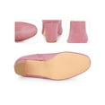 thumbnail image 2 of BLISSFUL STEP Women's Ankle Boots Round Toe Chunky Heels Side Zip Velvet Booties Pink 7, 2 of 6