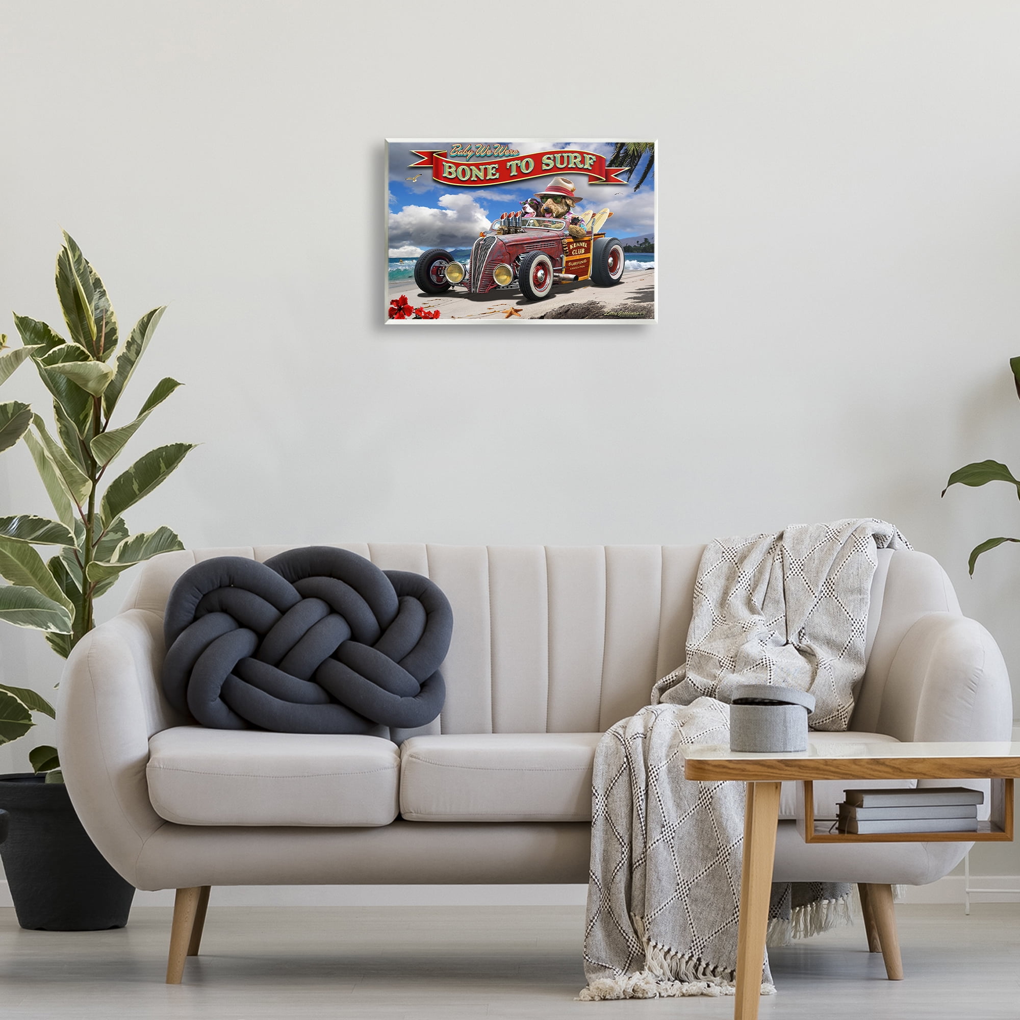 Stupell Industries Bone to Surf Dogs Transportation Painting Unframed Art Print Wall Art, 19 x 13