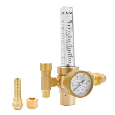 HITBOX Argon CO2 CGA 580 MIG TIG Welder Flow Meter Welding Gas Regulator Gauge with Box