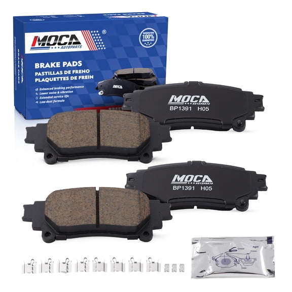 MOCA AUTOPARTS D1391 4x Rear Ceramic Brake Pads Fit for 2011-2020 Toyota Sienna 3.5L & 2014-2019 Toyota Highlander 2.7L 3.5L & 2010-2015 Lexus RX350 RX450h 3.5L