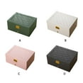 thumbnail image 2 of Transemion Portable Jewelry Waterproof Stain Box FauxLeather For Rings Leather Box Large Jewelry Box Organizer To bilayer green bilayer, 2 of 6
