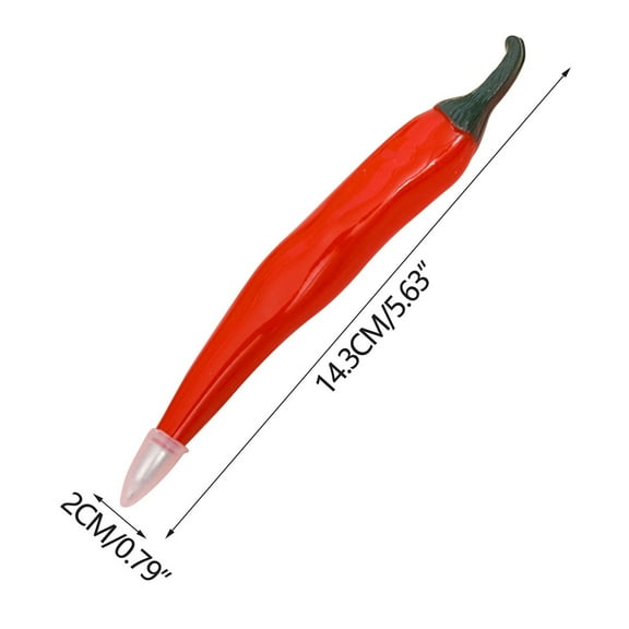 Red Chili Ballpoint Pen, Long Vegetable Form Writing Instrument with Magnetic Function, 0.7mm Black Ink for Smooth Writing Experience at Home or Office