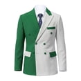 thumbnail image 4 of Beauty-Emily Men's Color Block Double-Breasted Suit Set – Slim Fit Two-Piece Blazer & Pants, Stylish Contrast Formal Suit for Business, Wedding & Party, 4 of 8