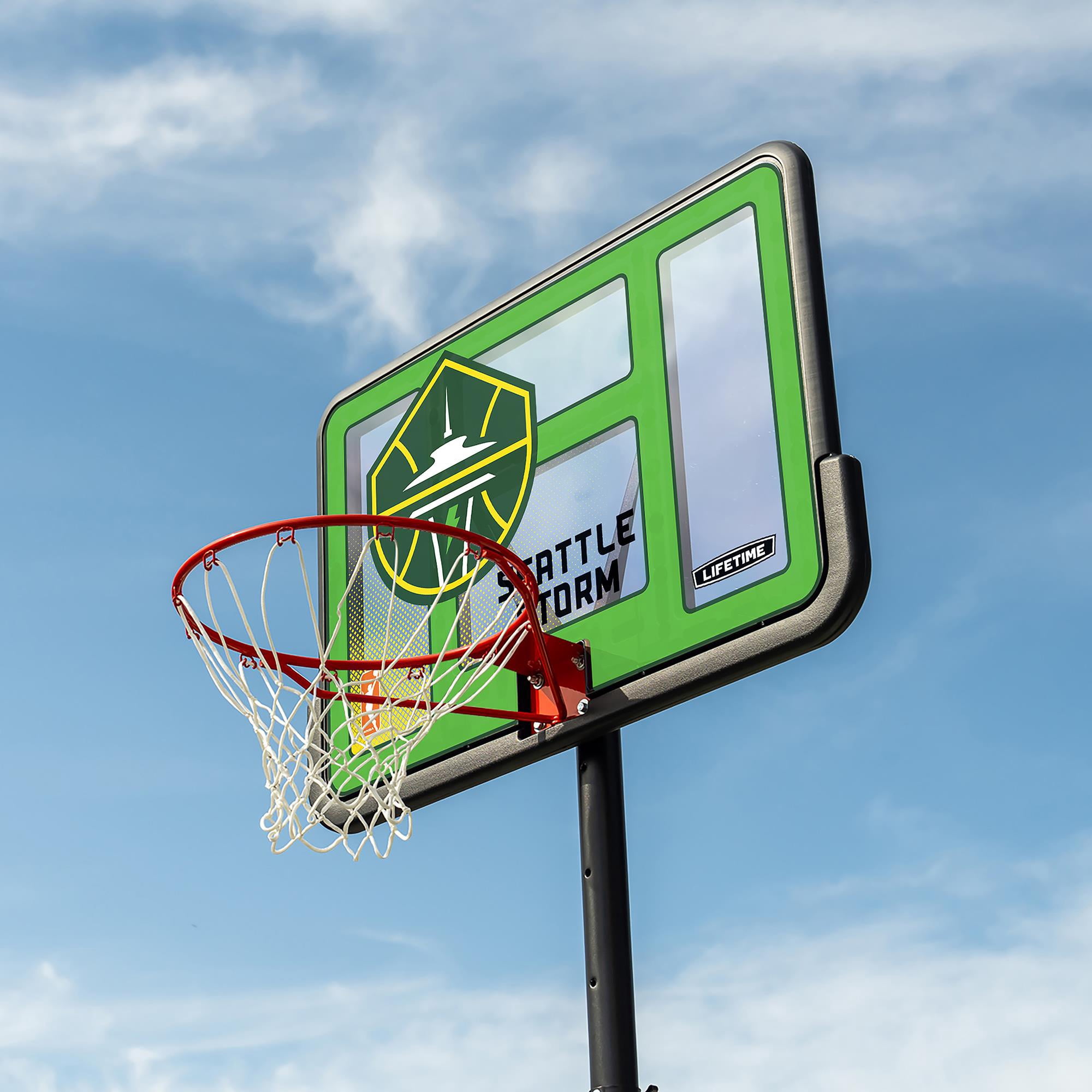 Lifetime WNBA Seattle Storm 44" Portable Basketball Hoop with Wheels - 7.5 to 10 Ft Adjustable Height