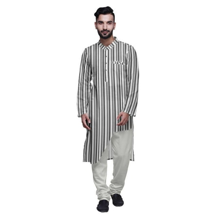 

Atasi Printed Long Asymmetric Kurta Pajama Set For Men Party Wear Clothing