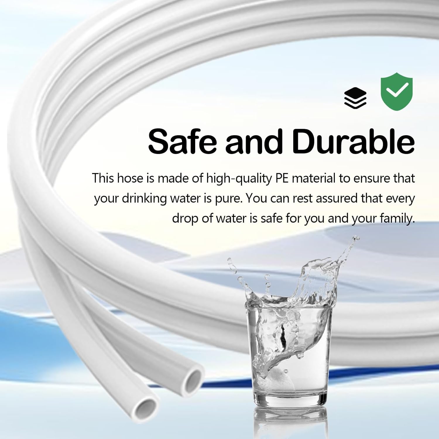 AWINQQ Water Purifier Hose Compatible with eSpring 100185 100188 Tubing Dual-Tube Flexible Hose, 1.5m Water Hose