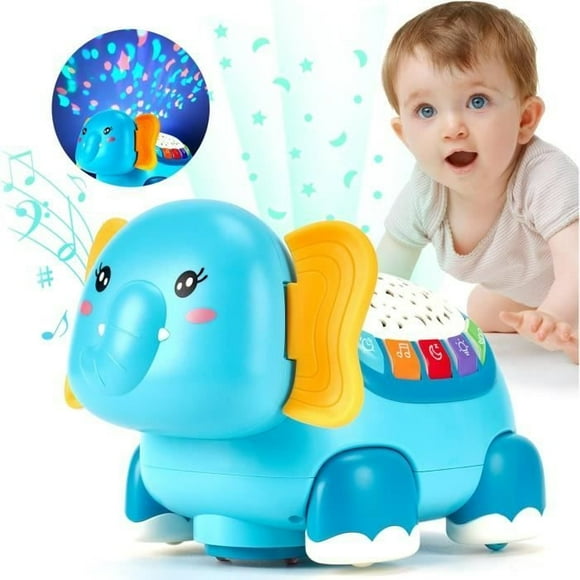 Baby Toy 1 Year Old Crawling Toy Montessori Activity Toy for 1 2 3 Year Olds Musical Baby with Lights Projector