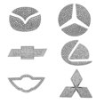 thumbnail image 2 of Badge Decal Car Sticker for Mitsubishi, Alloy Diamond Steering Wheel Logo Decoration, 2 of 3