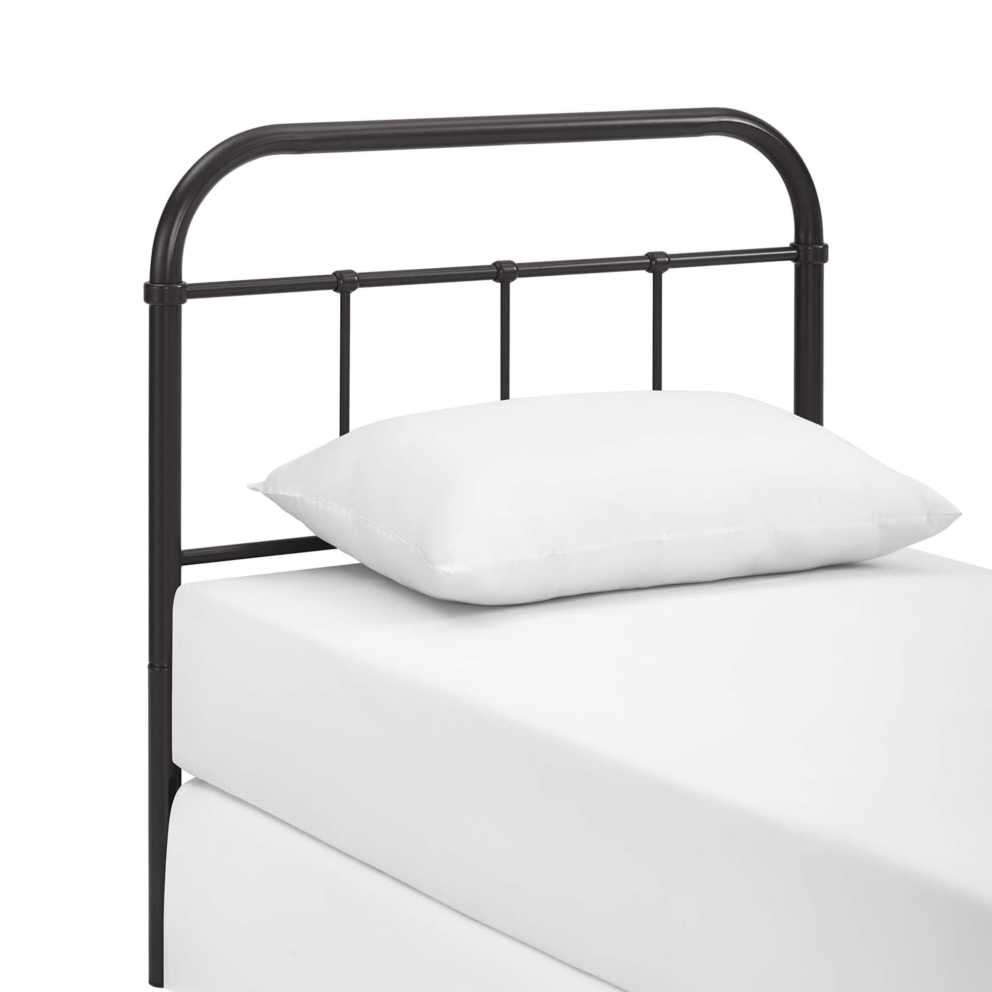 Modway Serena Metal Stainless Steel Adjustable Headboard, Twin, Brown
