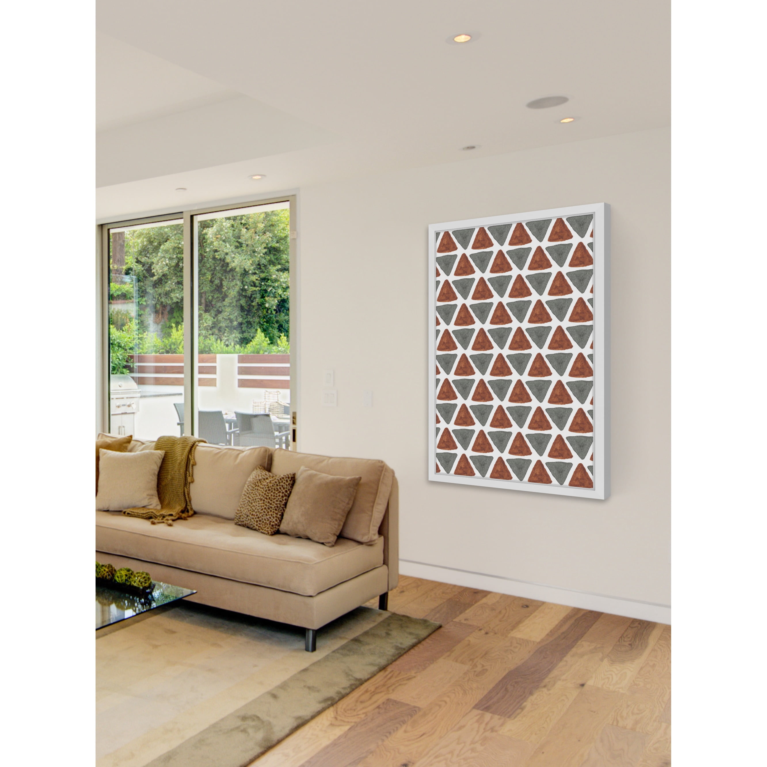 Marmont Hill "Layered Triangles" Framed Painting Print