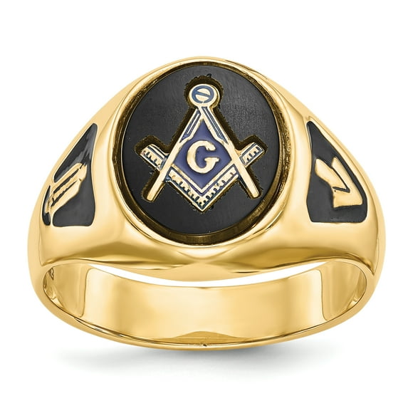 14K Yellow Gold Men's Masonic Ring