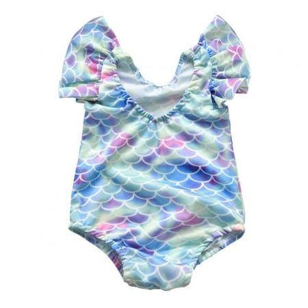 

Baby Girls Sleeveless One Piece Swimsuit Romper Bikini Bathing Set