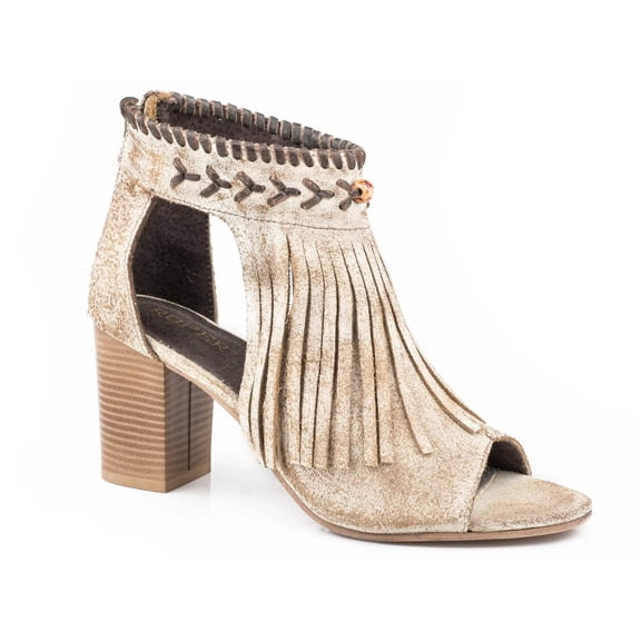 Roper Womens Bettina Fringe Peep Toe Shootie Pumps Dress Casual Shoes