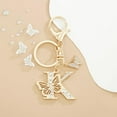 OKAICEN Gold Plated Initial Letter Keychain - Crystal Alphabet Keyring For Women & Girls (Letter R)