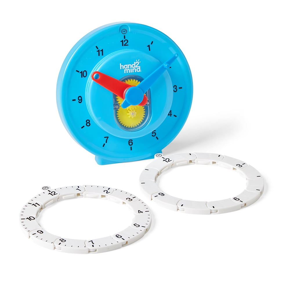 hand2mind Advanced NumberLine Clock, Learn to Tell Time Clock, Analog Clock for Kids Learning, Number Line for Kids, Practice Clock for Learning Time, Classroom Clock for Teaching Time (Set of 1)