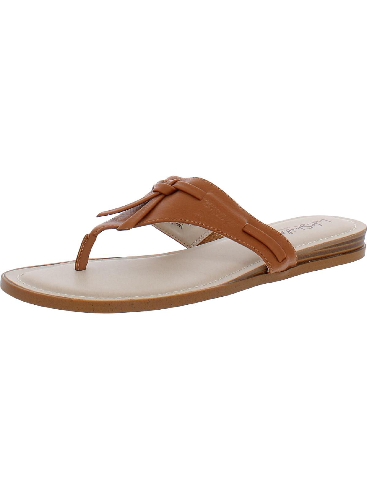 LifeStride Womens Rio Faux Leather Pebbled FlipFlops
