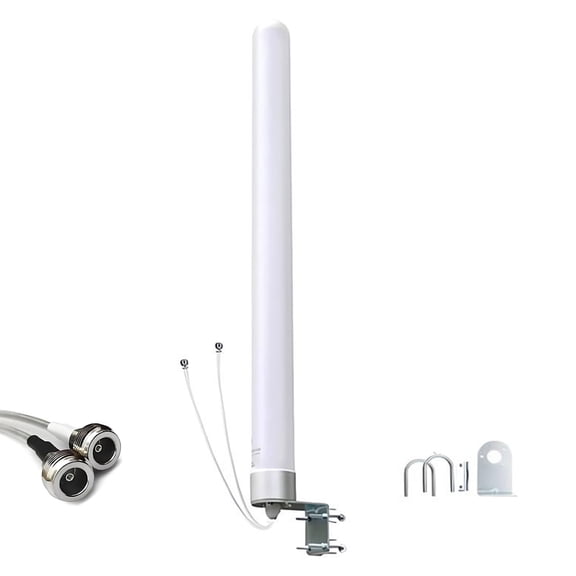 4G/5G LTE Omni-Directional Bipolar Antenna with 10m Extension Cable, 700–2700MHz Wideband, Outdoor Cellular Antenna for Verizon & AT&T