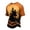 Orange #041, variant on Mens Halloween Shirts Witch Hat Ghost Print Crew Neck Vintage T-Shirt Castle Graphic Short Sleeve Cute Fall Costumes M