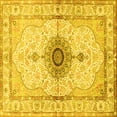 thumbnail image 1 of Ahgly Company Indoor Square Medallion Yellow Traditional Area Rugs, 3' Square, 1 of 4