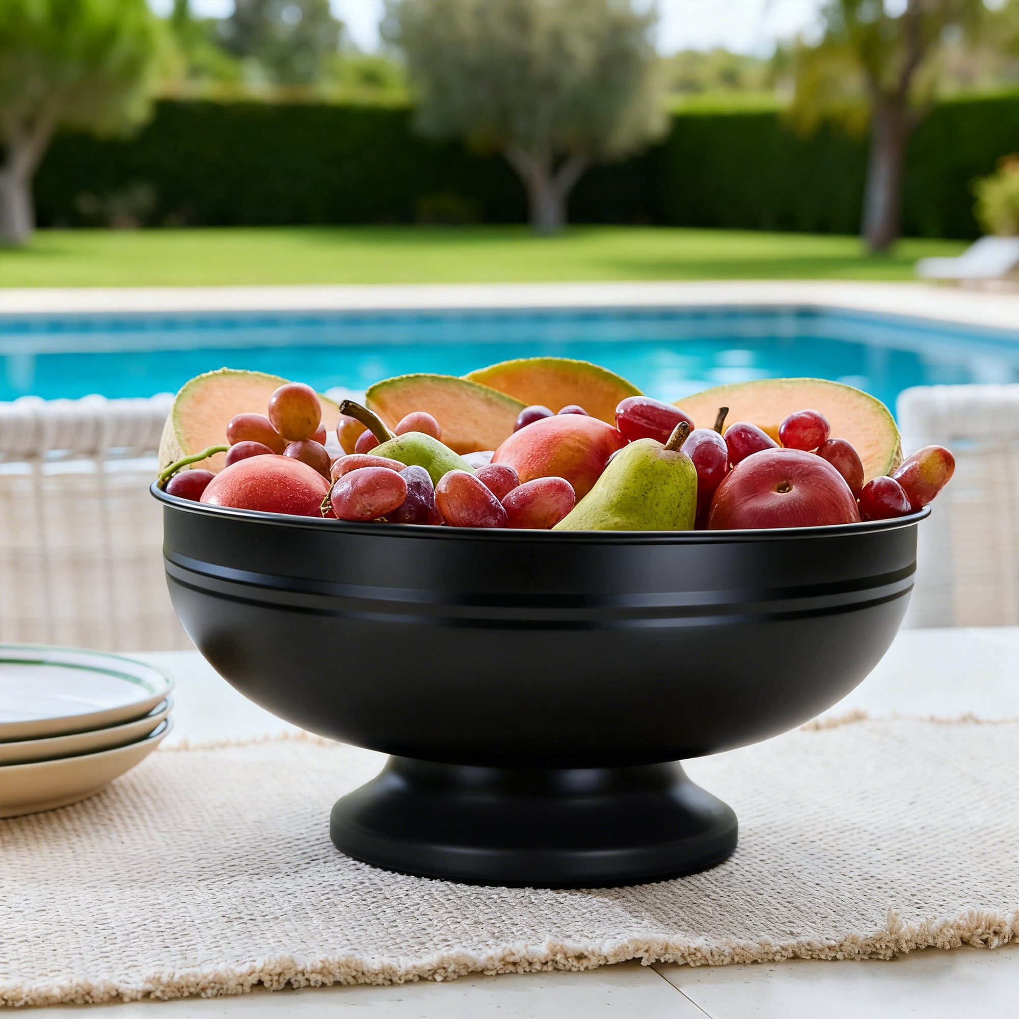 Bol de service sur pied noir Hometrends, diamètre 11.73 pouces