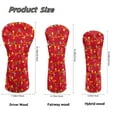thumbnail image 7 of Yuyamidu Colorful Lights Golf Club Headcover Christmas Golf Head Protective Cover PU Leather Driver Fairway Wood Hybrid Head Cover, Red, 7 of 7