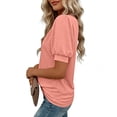 thumbnail image 6 of Womens V Neck T Shirts Lightweight Short Sleeve Tops Casual Basic Tees Trendy Summer Shirts, 6 of 7