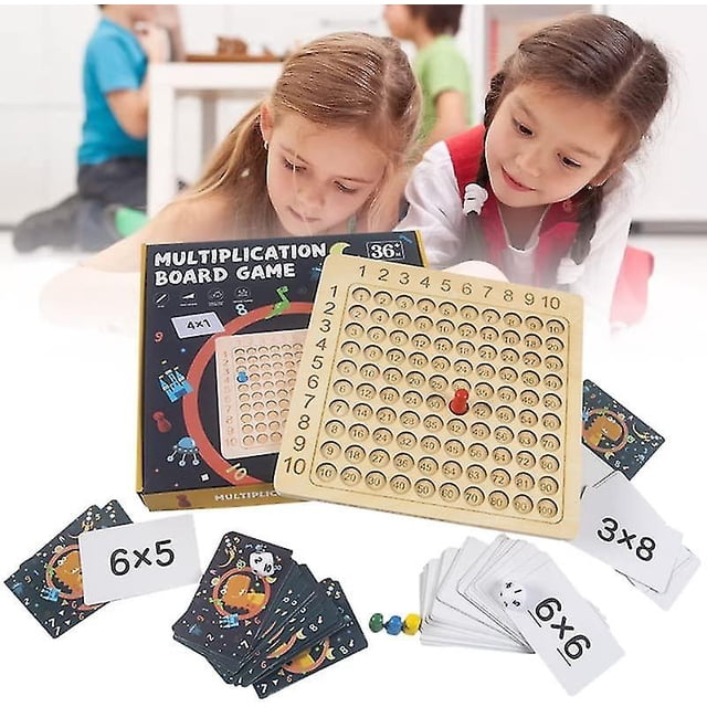 Wooden Math Multiplication Board, Learning & Educational Multiplication Board Game For Kids Over 3 Years Old Superb